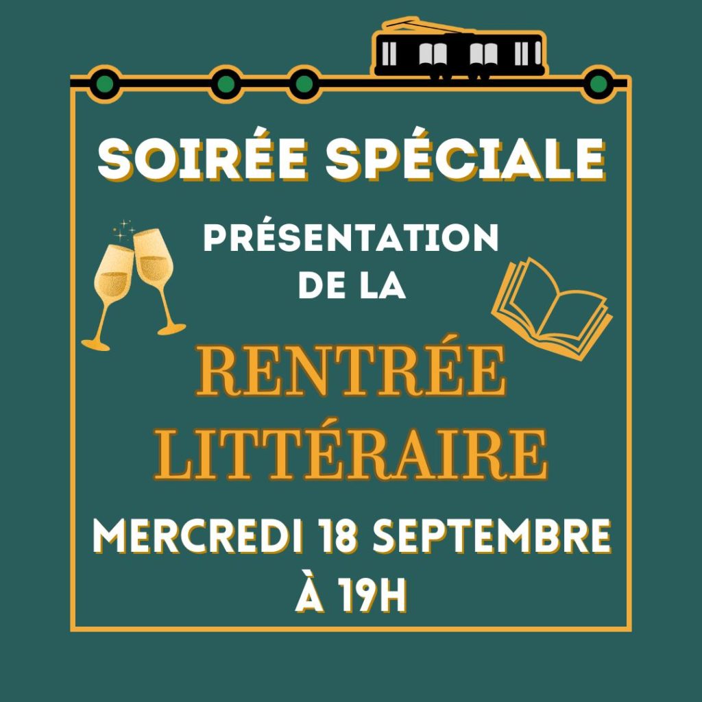 Affiche de présentation de la soirée de rentrée littéraire 2024.