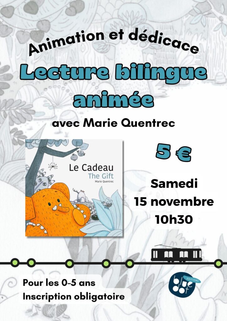 Affiche de la lecture bilingue jeunesse avec Marie Quintrec